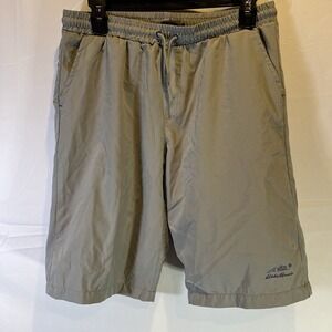 Eddie Bauer Gray Swim Shorts Boys XL 18/20 Trunks Pockets Drawstring Mesh Lined‎